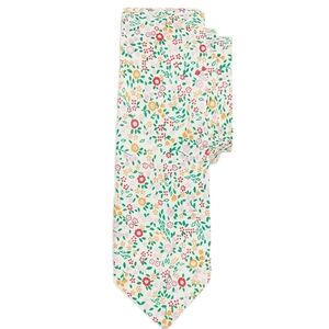 J Crew Factory NWT  Floral Necktie Red, Orange, Pink & Green 100% Cotton